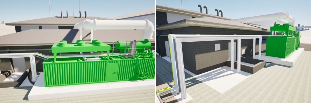 3D design of new Containerised CHP Unit created using BIM software