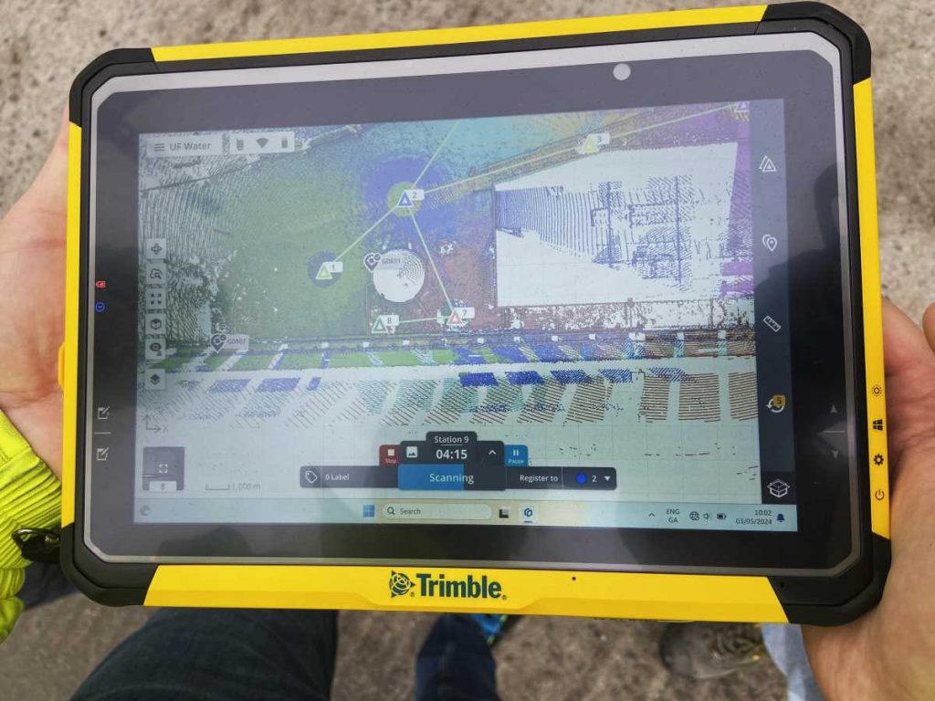 Tablet view of locations captured from Cloud Scanning