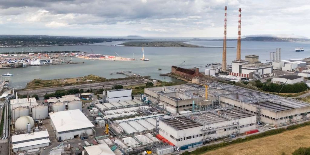 Aerial view of Ringsend Wastewater Treatment Works, Dublin